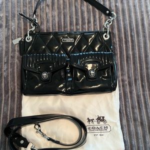Coach bag, black patent.